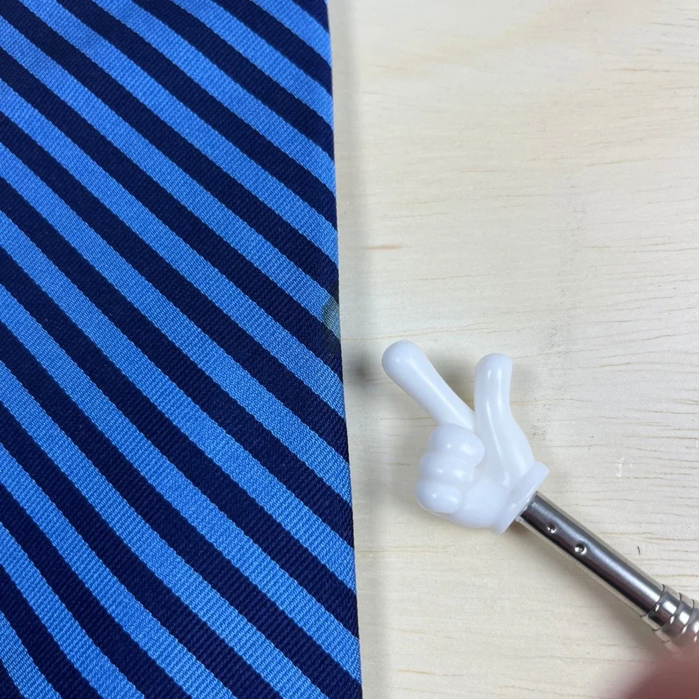 Brooks Brothers Makers Necktie Navy Light Blue Repp Stripe Silk Made in USA